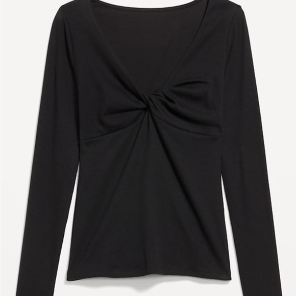 NWT Old Navy Black Twist-Front Ribbed Top XXL - Picture 1 of 3